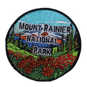 Mount Rainier National Park Washington State Iron On Travel Patch