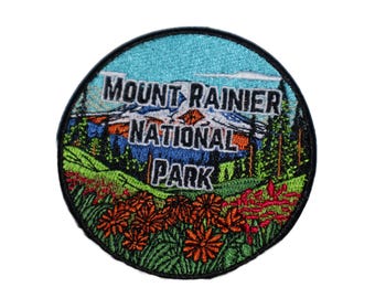 Mount Rainier National Park Washington State Iron On Travel Patch
