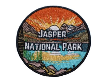 Jasper National Park Iron On Travel Patch, Alberta Canada