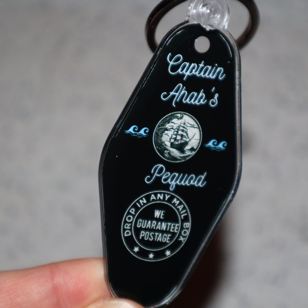 Captain Ahab's Pequod Moby Dick Fiction Book Literature Inspired Key Tag Chain