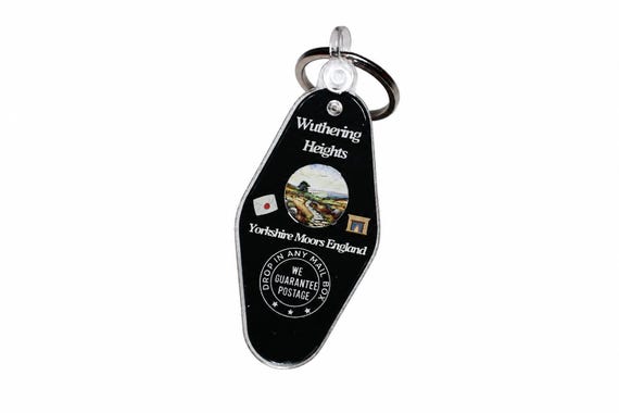 Wuthering Heights Yorkshire Moors England Emily Brontë Inspired Retro Key Tag Keychain