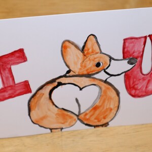 Corgis Hund I Love You Grußkarte innen leer mit Umschlag