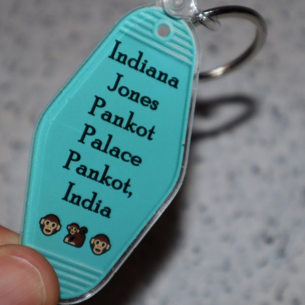 Indiana Jones Temple Of Doom Pankot Palace Movie Inspired Keychain Tag