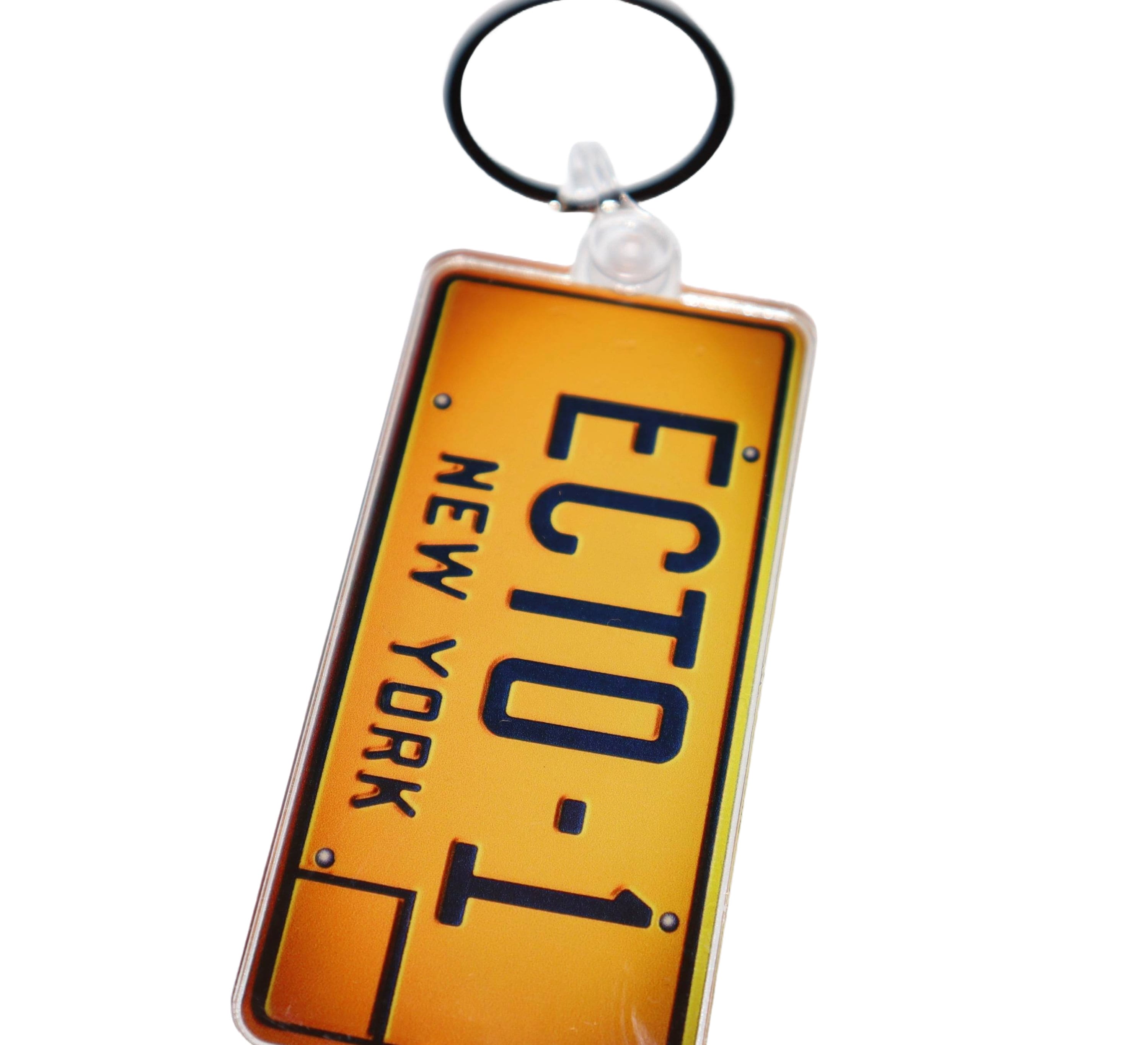 ECTO-1 New York NYC Ghostbusters License Plate Movie Inspired Keychain Tag