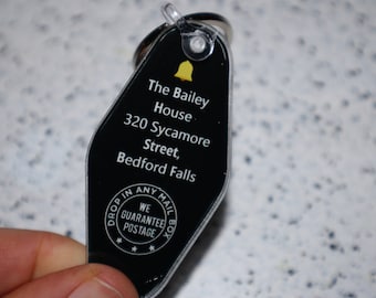 The Bailey House It&#39;s A Wonderful Life Movie Inspired Retro Key Tag Keychain