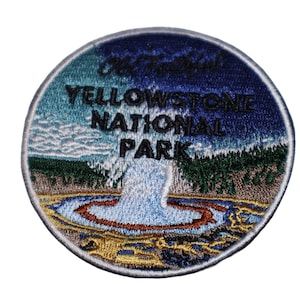 Old Faithful Yellowstone National Park Geyser Iron On Travel Patch