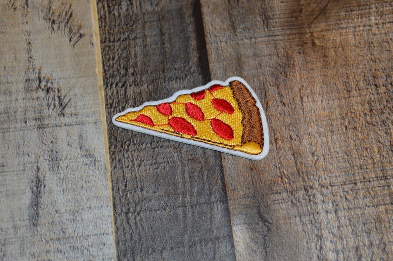 Cheesy Pepperoni New York Pizza Slice Iron On Travel Patch