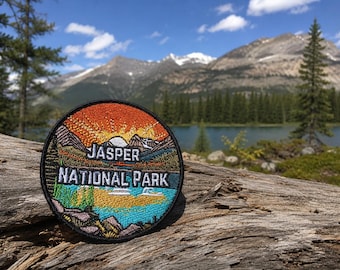 Jasper National Park Iron On Travel Patch, Alberta Canada