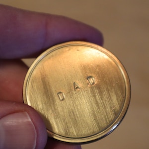 Hand Stamped Large Mom Dad Parent Decision Challenge Coin
