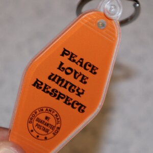 Peace, Love, Unity Respect Keychain Key Tag