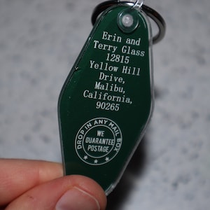 Erin and Terry Glass House Movie Inspired Key Tag Chain