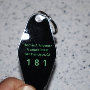 Thomas A. Anderson Matrix Movie Inspired Retro Keychain Key Tag