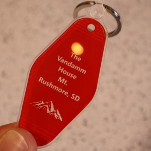 The Vandamm House Mt. Rushmore SD North By Northwest Movie Inspired Keychain Key Tag