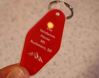 The Vandamm House Mt. Rushmore SD North By Northwest Movie Inspired Keychain Key Tag