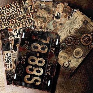 127 Pages Industrial Grunge Printable Papers - Junk Journal & Scrapbooking Digital Download
