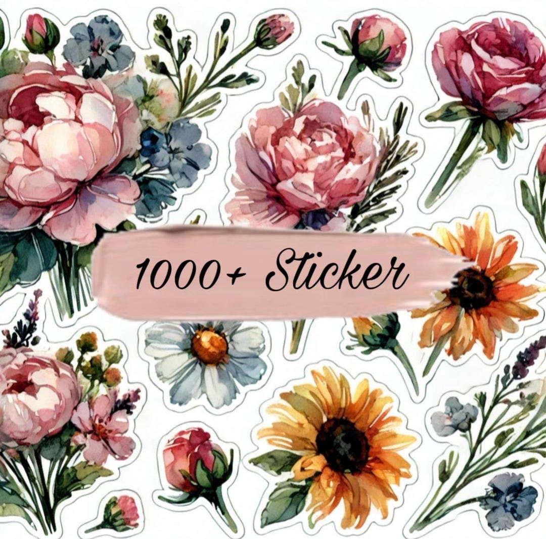 1000+ Watercolor Flower Sticker Set – Vibrant, Elegant, and Art - Etsy