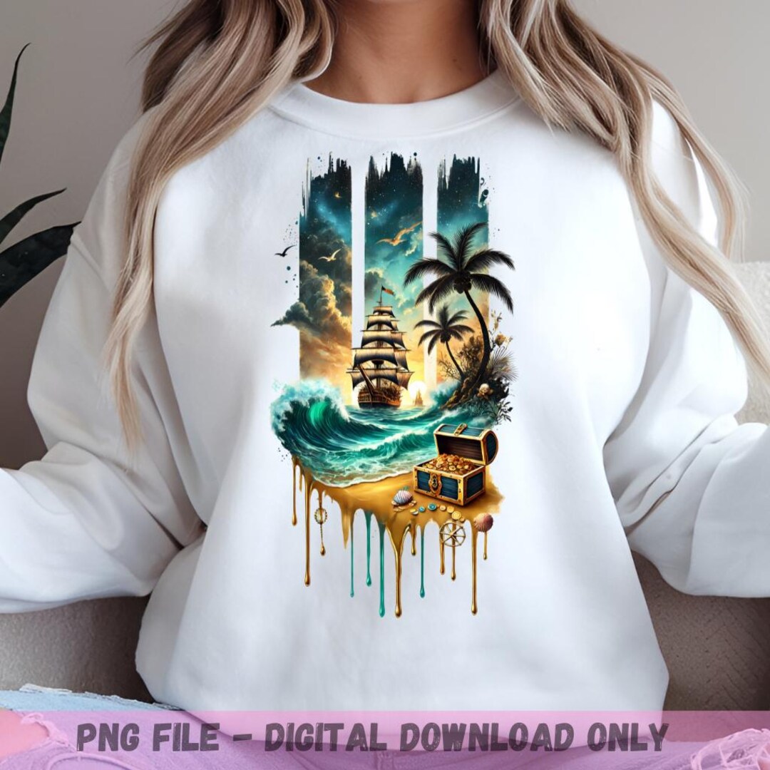 Summer Pirate Beach PNG | Tropical Sublimation Clipart | Caribbean ...
