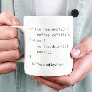 Funny Coding Coffee Mug, If Coffee Empty Refill, Programmer Coffee Mug, Personalized Developer Mug, Gift for Programmers