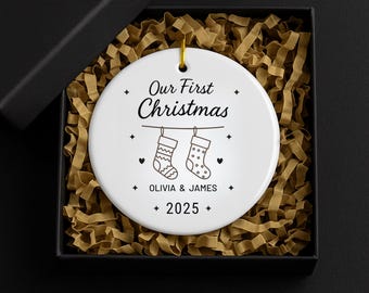 Our First Christmas Couple Ornament, Personalized Names