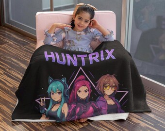 Personalized Anime Name Blanket, Custom Plush Throw for Kids and Teens, Soft Velveteen Blanket