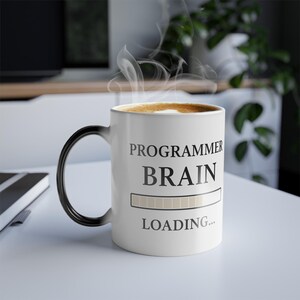 Programmer Brain Loading Kleurveranderende mok, koffiekopje met warmtereactieve codering afbeelding 7