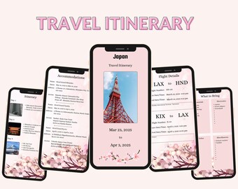 Japan Travel Itinerary, Japan Travel Planner, Digital Trip Schedule, Vacation Trip Organizer, Holiday Planner, Vacation Planner