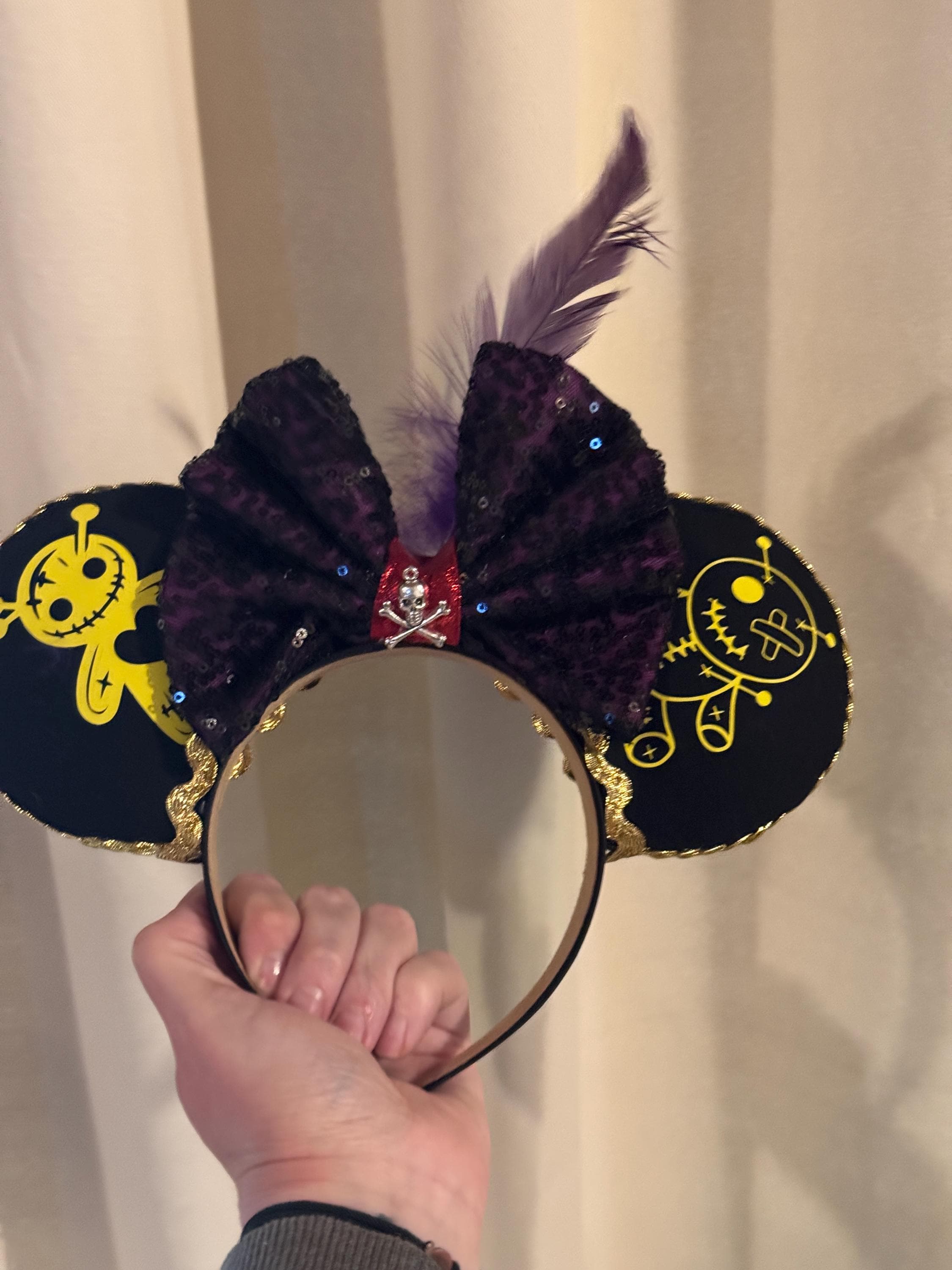 Club 33 Purple and Black Mouse Ears Headband CLUB 33 50th Anniversary Disneyland Minnie & Mickey Mouse  main image 3