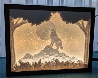 Light Box Howling Wolf