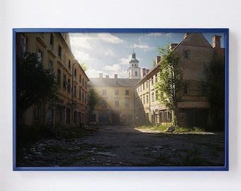 Abandoned alley in Stockerau – Mystical Lost Place | printable art | AI artwork of a lost place in photorealistic style