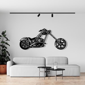 Harley Davidson Metal Wall Decor - Special Design for Motorcycle Enthusiasts, Stylish and Modern - Fatboy Metal Motorcycle Wall Decor