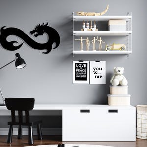 Dragon Themed Metal Wall Decor - Modern and Stylish Artistic Wall Panel, Mythological and Fantasy Decor, Game Room, Office, Home Gift