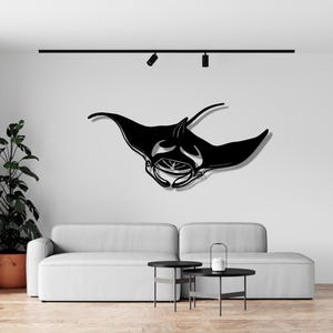 Manta Ray Metal Wall Art – Manta Ray Decor – Marine Gift for Divers & Ocean Lovers, Wall Decor, Metal Wall Art, Manta Ray Art,
