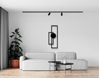 Modern Geometric Metal Wall Art, Minimalist Abstract Wall Decor, Contemporary Line Art Sculpture, Large Metal Wall Hanging