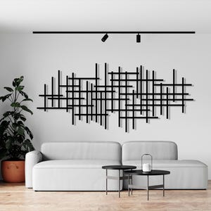 Modern Luxury Metal Wall Decor, Mid Century Wall Art, Abstract Metal Wall Sculpture, Above Bed Decor, Living Room Decor, Geometric Wall Art