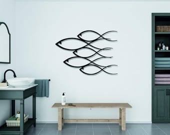 Fish Wall Decor, Metal Wall Art, Metal Wall Decor, Fish Metal Art, Fish Wall Art, Metal Home Design, Metal Fish Wall Decor, Metal Wall Hang