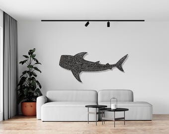 Juego De 3 Cuadros De Madera De Ballena Y Tiburón Para Pared - Decoración Marina Rústica Para Salón O Dormitorio
