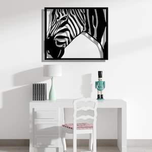 Décoration murale zèbre, oeuvre d'art murale en métal, décoration murale en métal, design minimaliste, cadeau de pendaison de crémaillère, art mural de salon, tenture murale de bureau, plaque murale