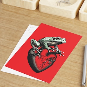 Whimsical Frog Heart Fine Art Postcards, Unique Greeting Cards, Art Prints, Home Decor, Perfect for Nature Lovers