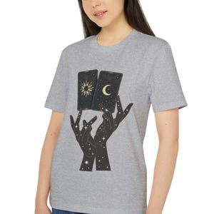 Camiseta de tarot, camiseta de astrología, camiseta de cartas de tarot, camiseta gráfica unisex para creativos, regalo para amantes de la magia, ropa de festival, gótica