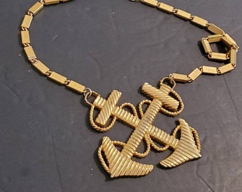 Fabuleux Pauline Rader CHUNKY Huge Anchor Collier vintage