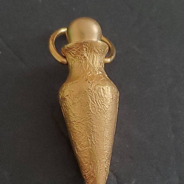 Vintage Egyptian Urn shaped PERFUME Bottle gold plated PENDANT