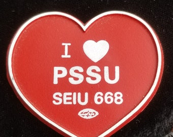 Vintage j’aimant coeur PSSU Seiu 668 politique