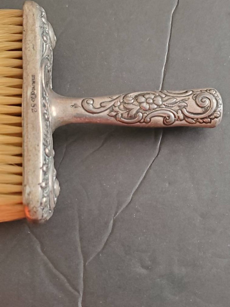 Antique Art Nouveau Hat Brush STERLING SILVER Repousse Brush Ferdinand Fuchs and Bros is the maker image 5