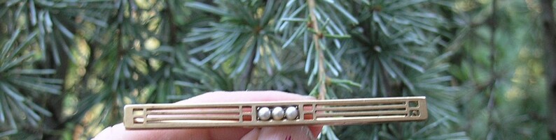 Gold seed pearl brooch vintage 14 kt