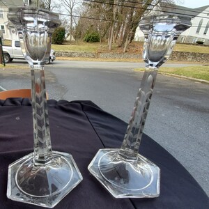 Antique Victorian Cut Crystal Candlestick pair