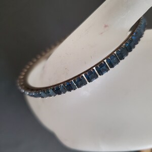 Vintage Sapphire silver platted Rhinestones Bracelet