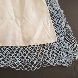 Vintage Tatting Lace Linen  handkerchief Vintage  hanky never used