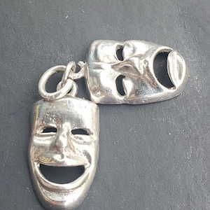 Vintage Double Face Mask CHARM Sterling silver