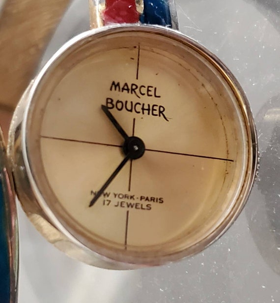 Vintage Watch Boucher Red and Blue enamel