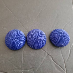 Vintage Blue Glass  BUTTONS  HUGE buttons set of 3
